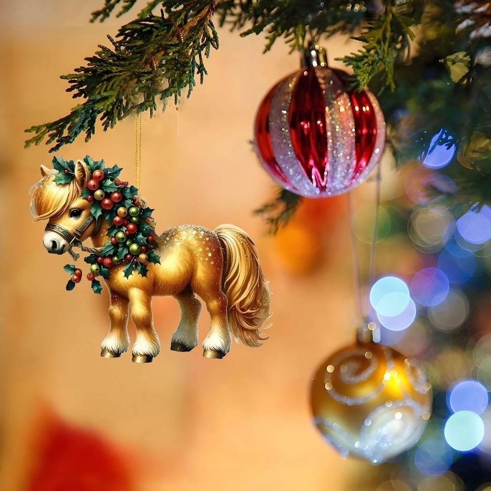 Car Accessories Xmas - Płaskie zawieszki świąteczne 2D DIY, akrylowe