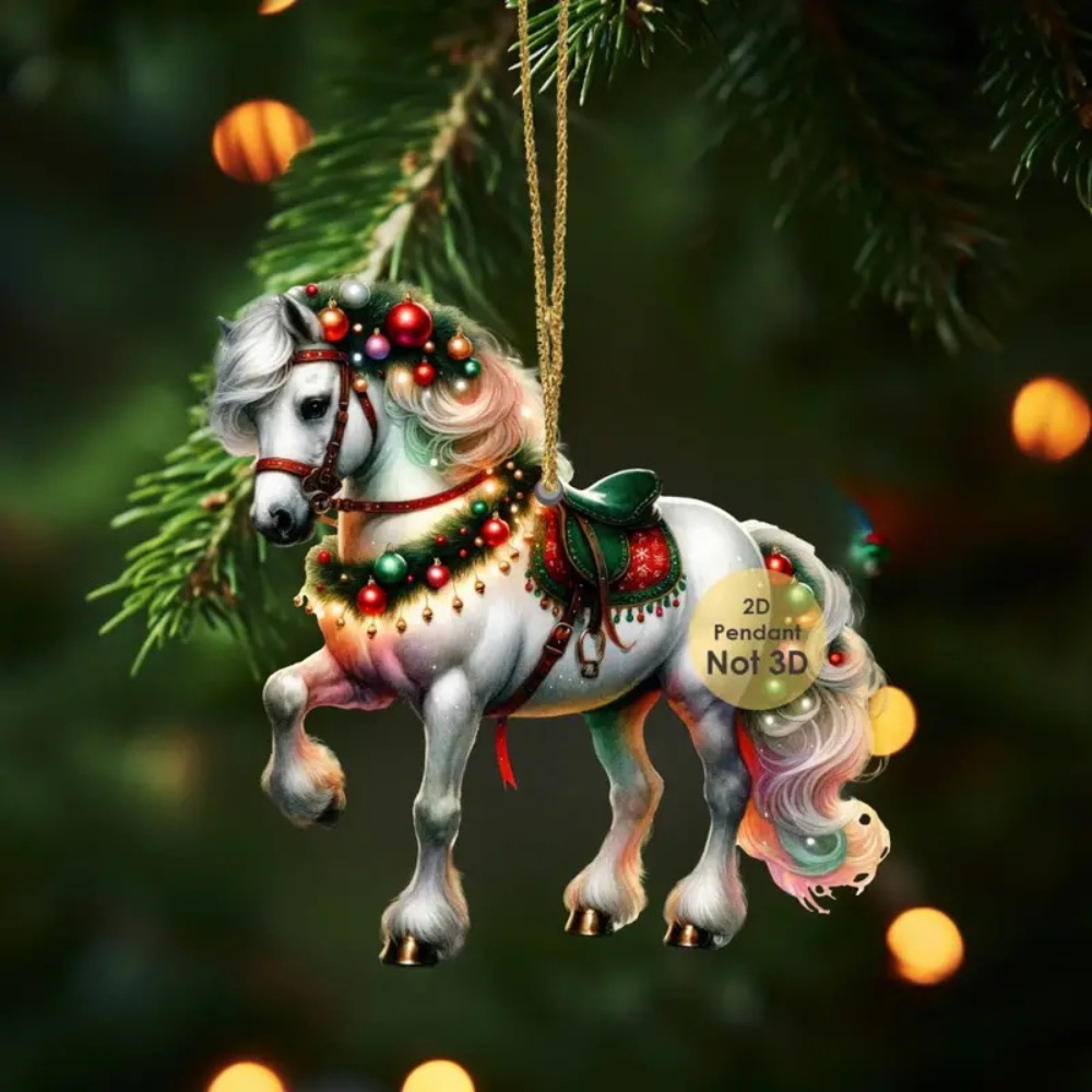 Car Accessories Xmas - Płaskie zawieszki świąteczne 2D DIY, akrylowe