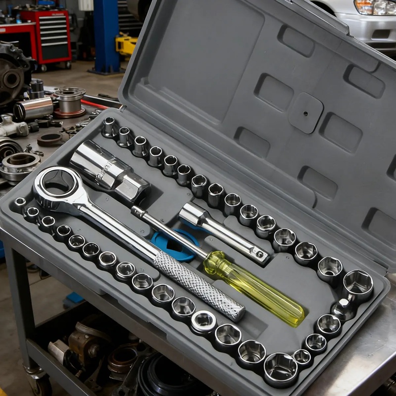 Car Accessories Workshop - Wielofunkcyjny zestaw narzędzi z kluczem nasadowym