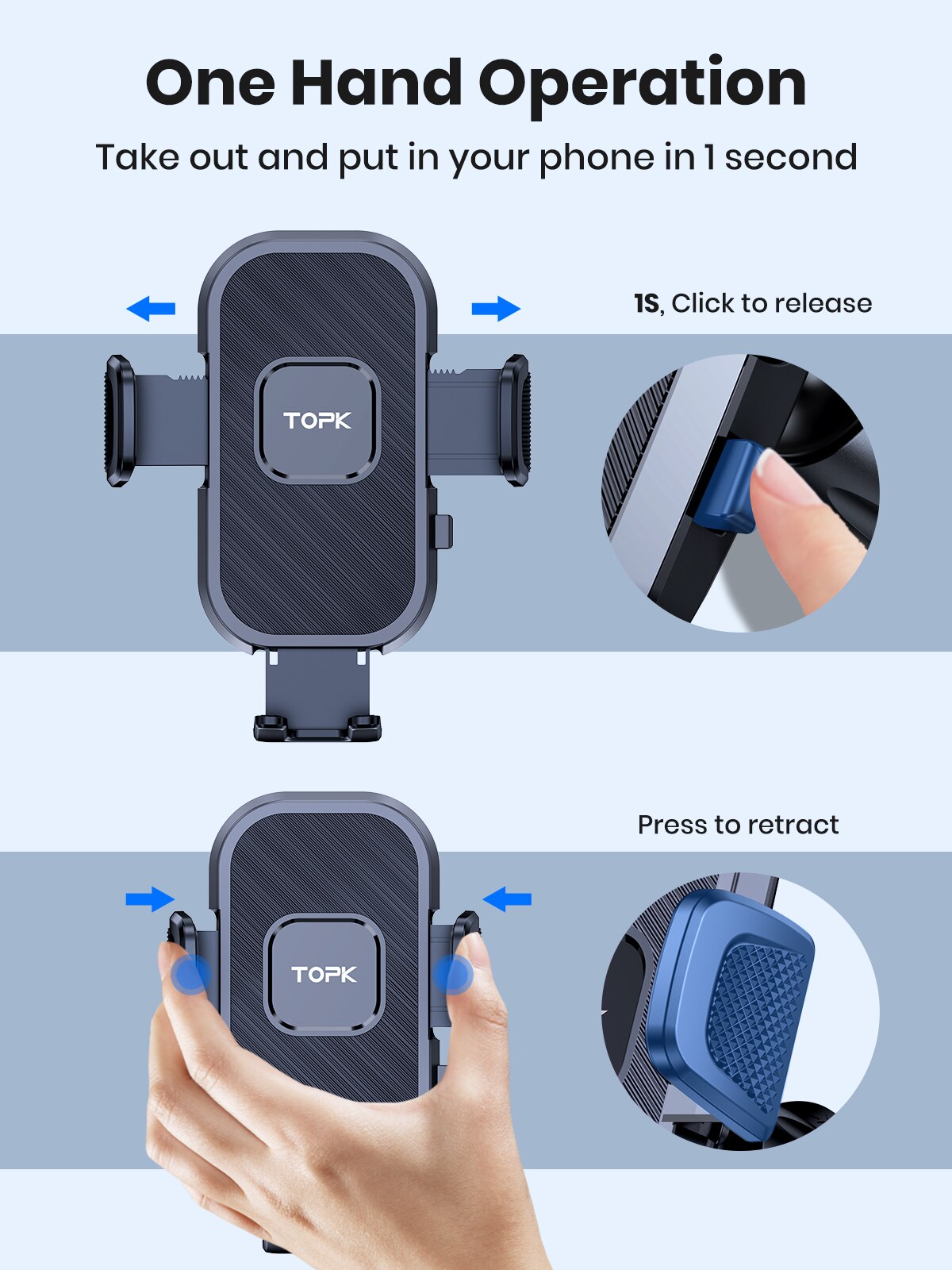 TOPK Uchwyt samochodowy na tel – Car Accessories Xiaomi recenzja i cena